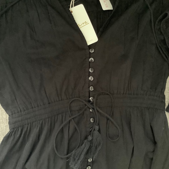 Elan Black Maxi S/S Button Front Dress Size S - Picture 5 of 8